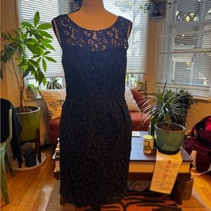 Sleeveless Navy Lace Dress - Jenny YOO
